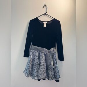 Ashley Ann Black and Gray Formal Kids Dress